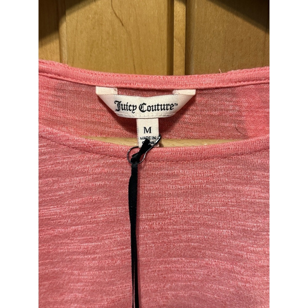 JUICY COUTURE NWT Peek A Boo Shoulder Coral Color Size Med Ruffle - Picture 2 of 5